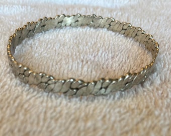 Mexico Sterling Silver .925 13.9mm Circle Turquoise Link Bracelet