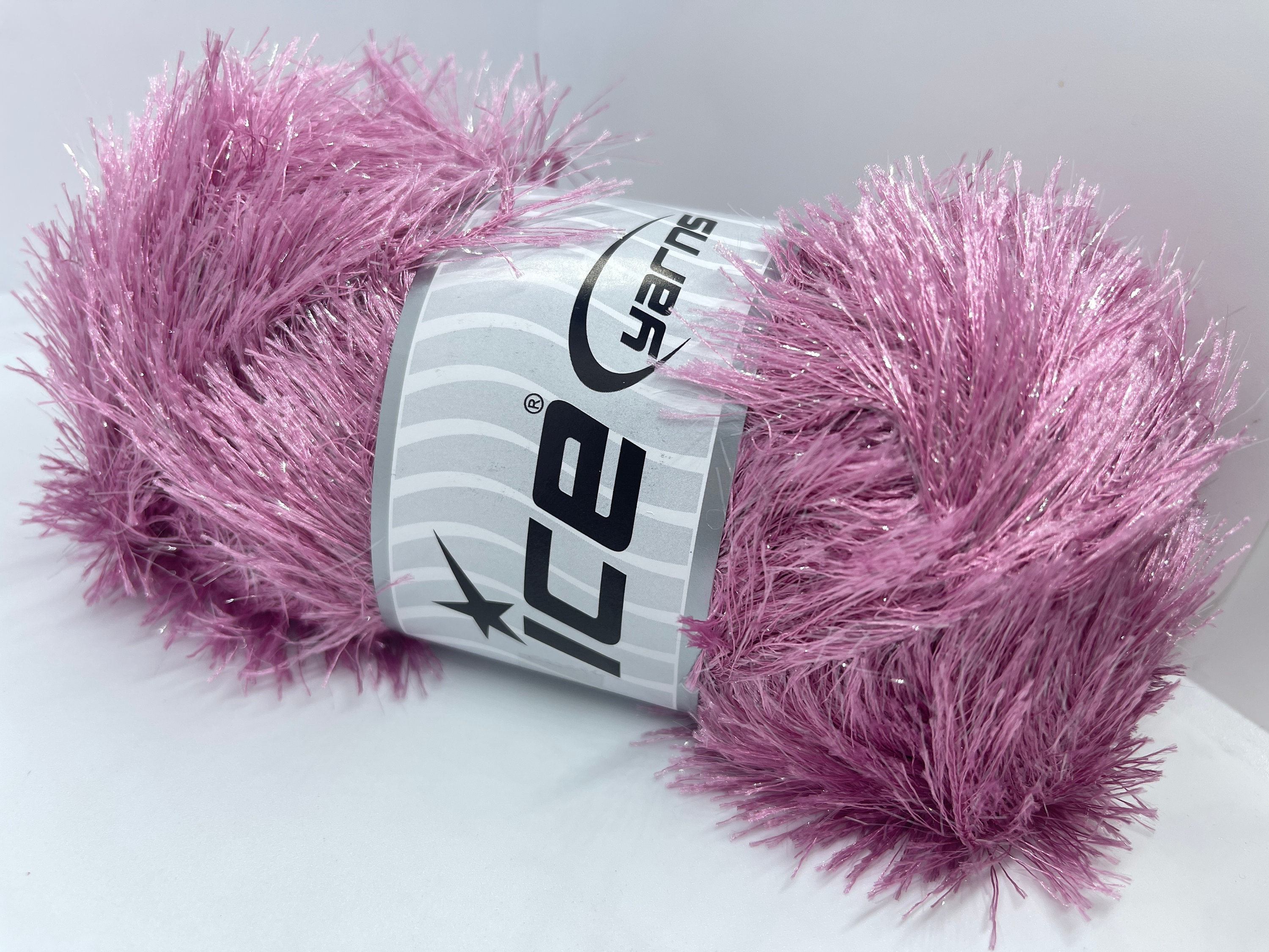 Light Orchid Pink Eyelash Glitz Ice Sparkly Eyelash Yarn 52183