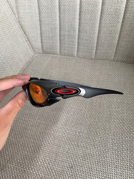 90's Silver Orange Oakley Plate Splice Minute Y2k Rare Vintage