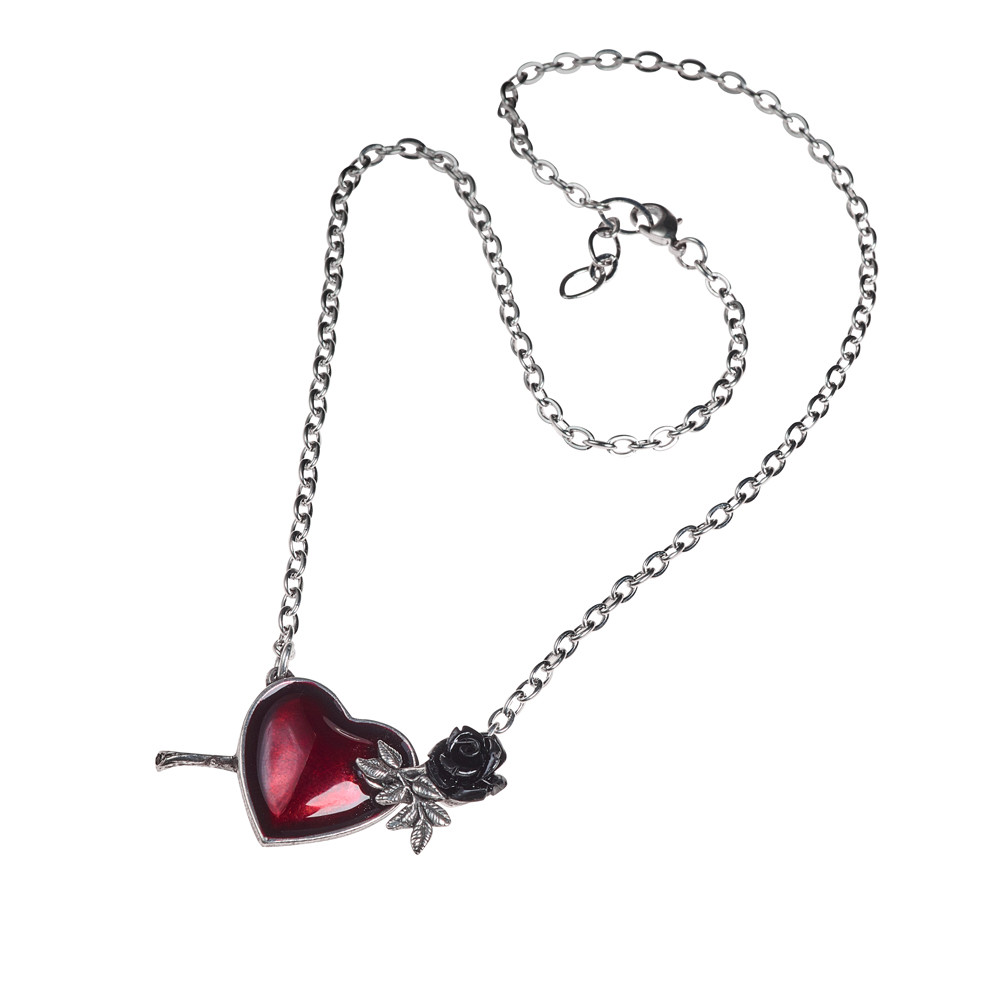 Alchemy Gothic Wounded By Love Pierced Red Broken Heart Black Rose