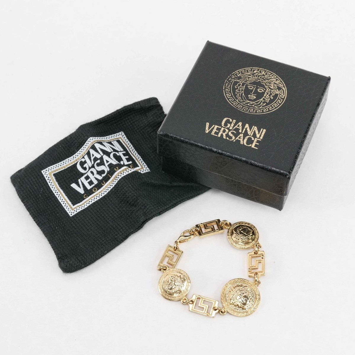 Vintage Gianni Versace Medusa Head Coin Bracelet – Gold-Tone | eBay