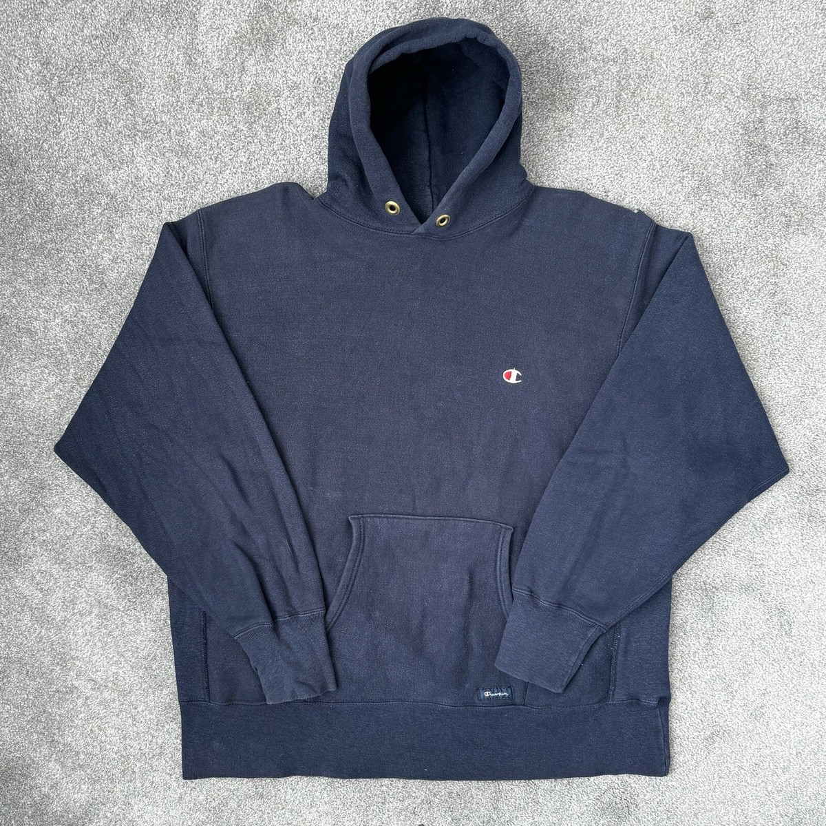 Vintage Champion Reverse Weave Hoodie Sweatshirt XL Navy Made In
