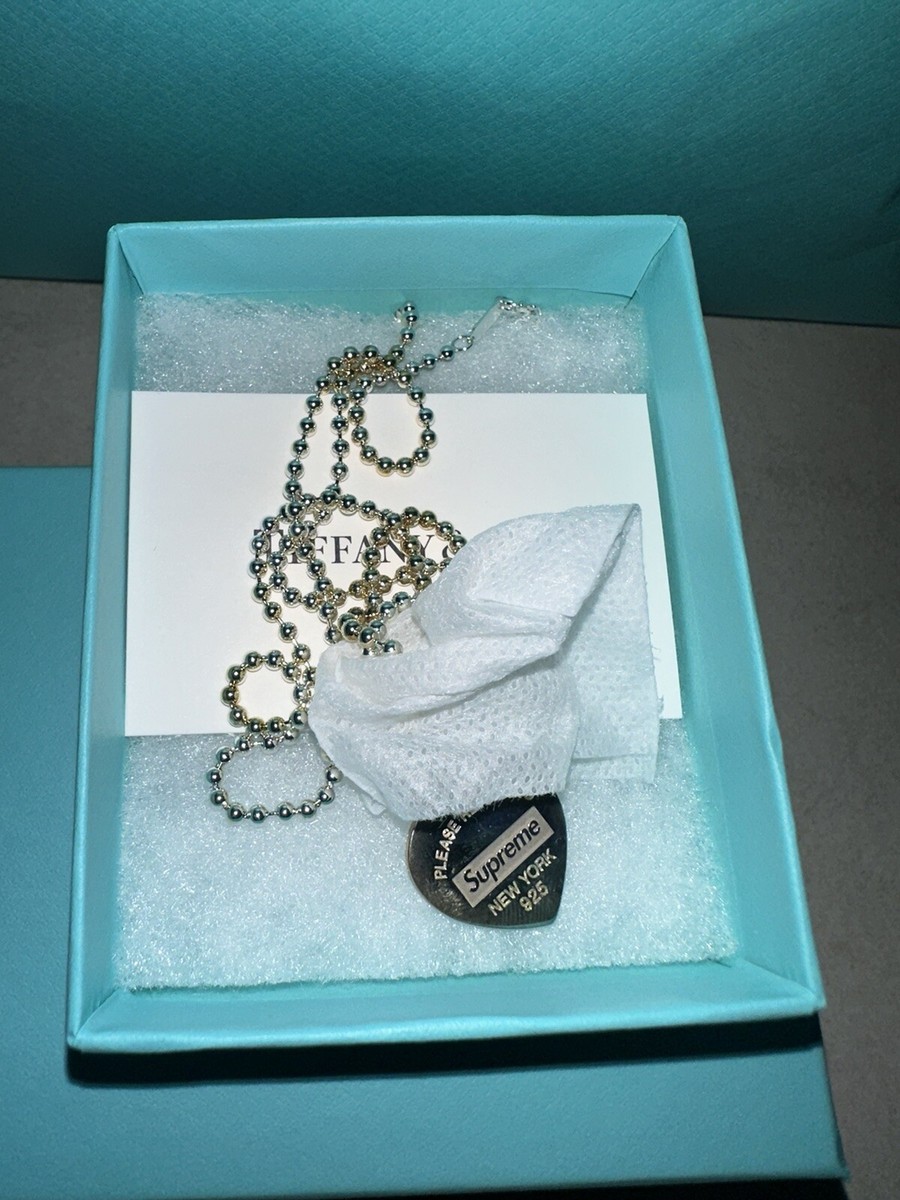 Supreme×TIFFANY&Co. Return to Tiffany Heart Tag Pendant 21AW New