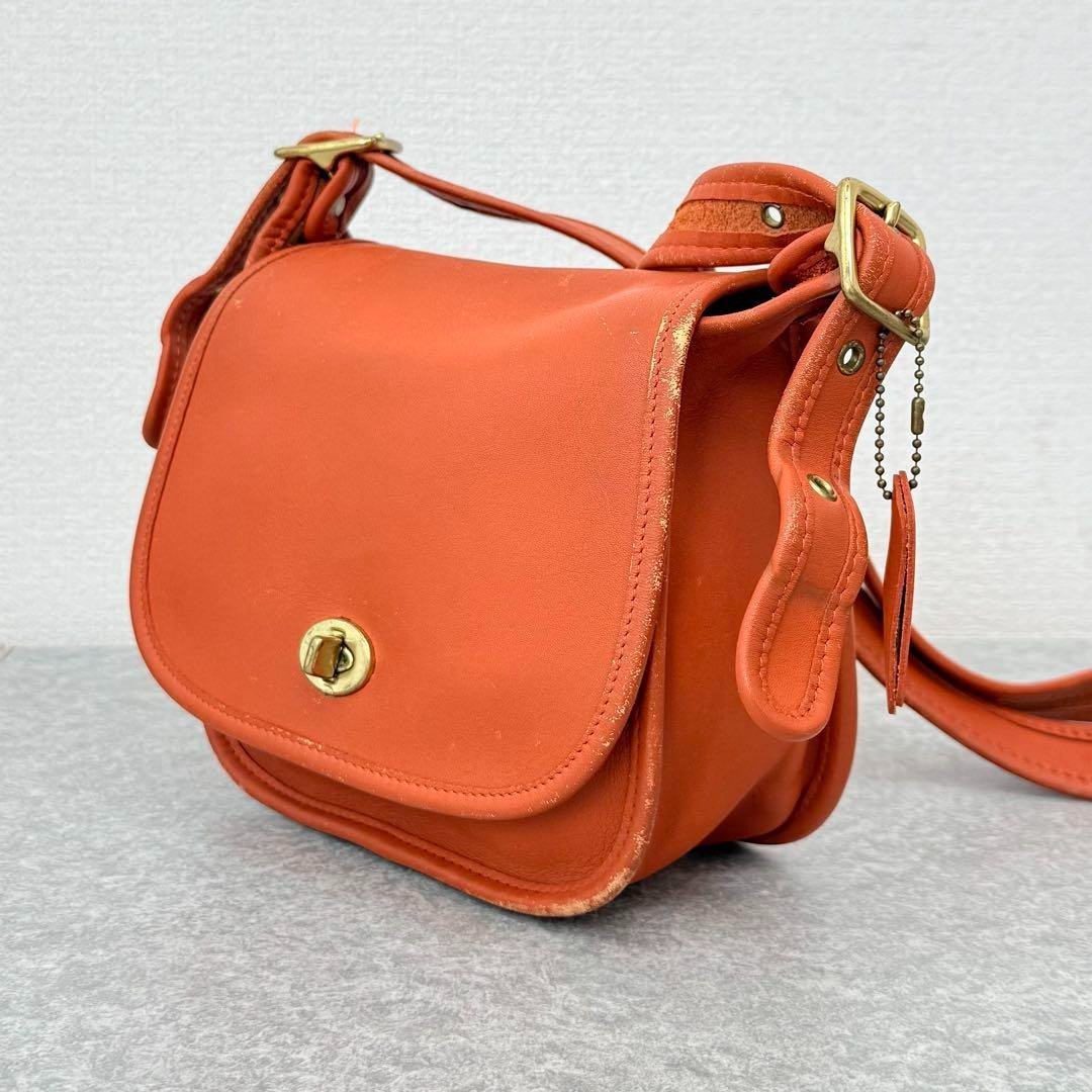 COACH 9965 Vintage Legacy Trail Small Flap Shoulder Bag Orange