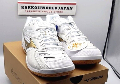 Mizuno Badminton Shoes WAVE FANG PRO White / Gold 71GA2100 50