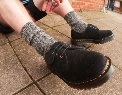 Dr. Martens 1461 BEX Suede Men's Oxford in Black Tufted made in