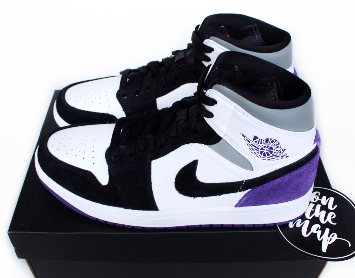 Nike Air Jordan 1 Retro Mid SE Varsity Purple Black White UK 13 US