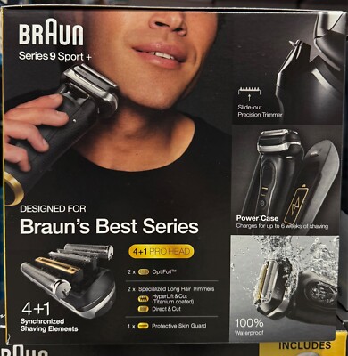 BRAUN Series 9 Sport + Electric Shaver Wet & Dry Clean & Charge