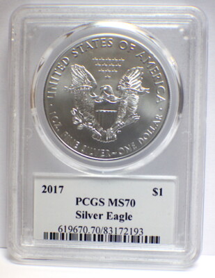 2017年 PCGS MS70 シルバーイーグル 3枚セット 星条旗3色リング 2017年