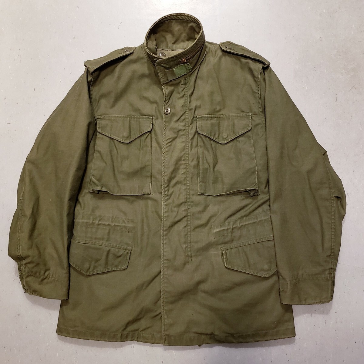 Vtg 80s US Army Military M-65 Field Coat Jacket Alpha Industries