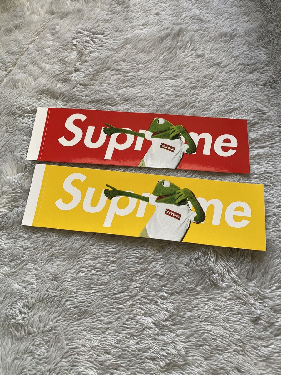 Supreme Kermit Box Logo Sticker Set Of 2 Authentic Red Yellow | eBay