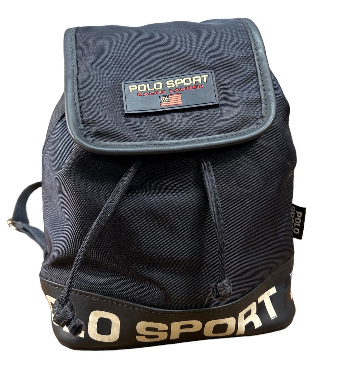 Vintage Polo Sport Ralph Lauren Mini Backpack Writing Logo Nylon