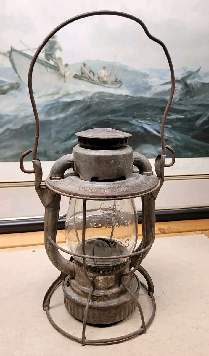 Antique Dietz Vesta Railroad Lantern P&L.E.R.R W Rare Etched NYCS