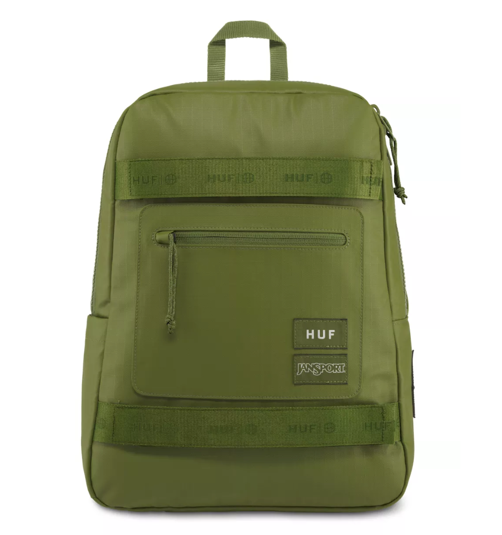 NEW 2022 JANSPORT x HUF WORLDWIDE SKATE BREAK LS OLIVE COATED