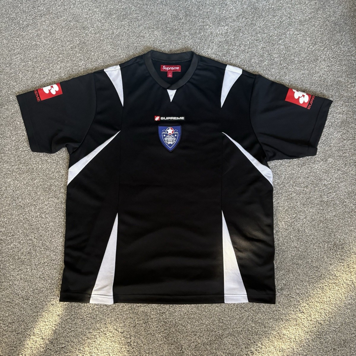 Supreme Crest Soccer Jersey Black - Small - Brand New With Tags