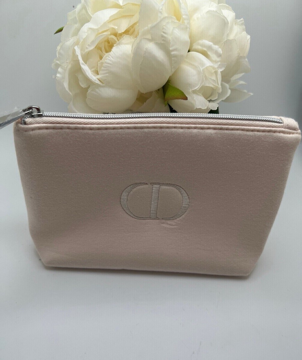 Christian Dior Cosmetic Makeup Zipper Bag Pouch Pale Pink 7”*4