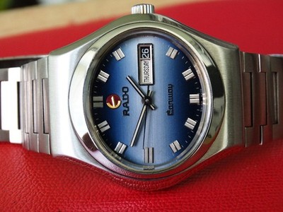 MINT VINTAGE MEN'S RADO CONWAY AUTOMATIC BLUE DAY DATE SERVICED