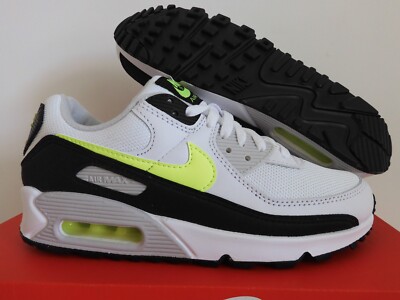 MENS NIKE AIR MAX 90 WHITE-HOT LIME-BLACK SZ 6 [CZ1846-100] | eBay