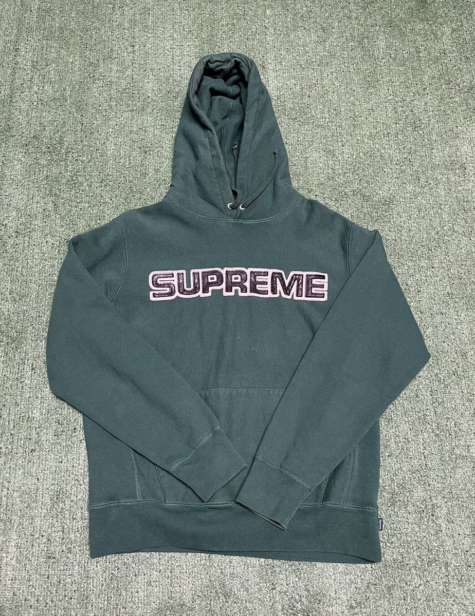 Supreme Perforated Leather Hooded Sweatshirt Size Small FW18