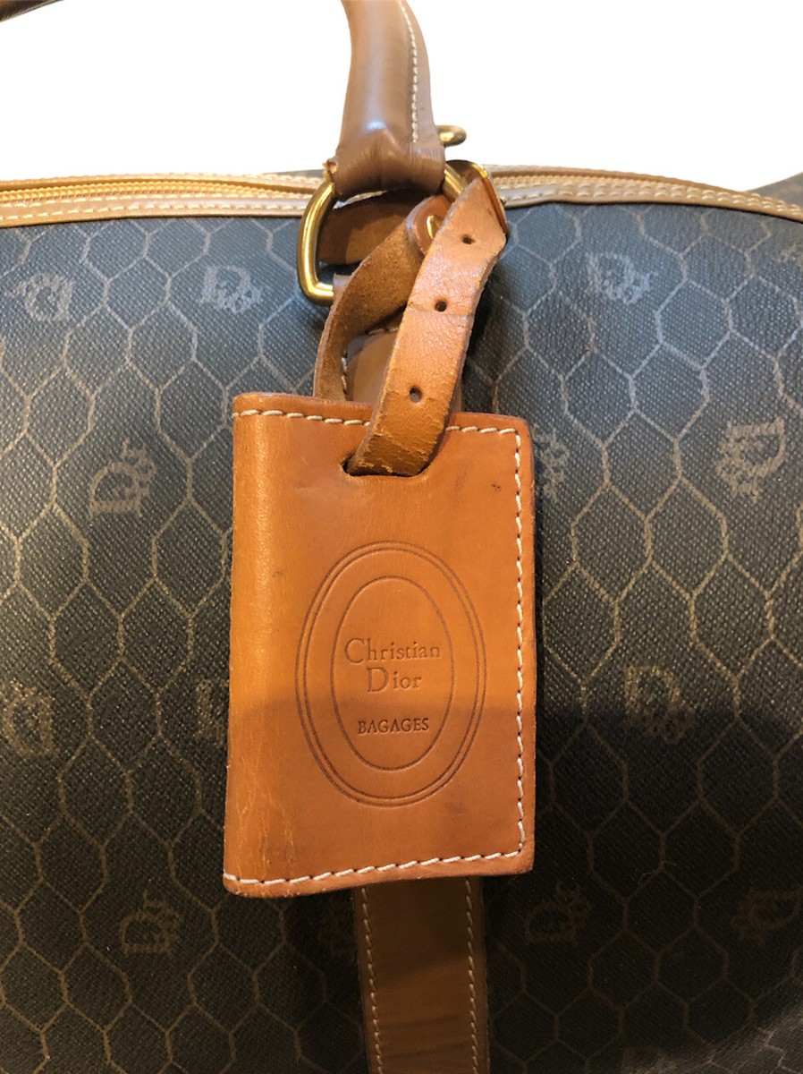 Christian Dior Black Monogram Trotter Honeycomb Boston Duffle Bag