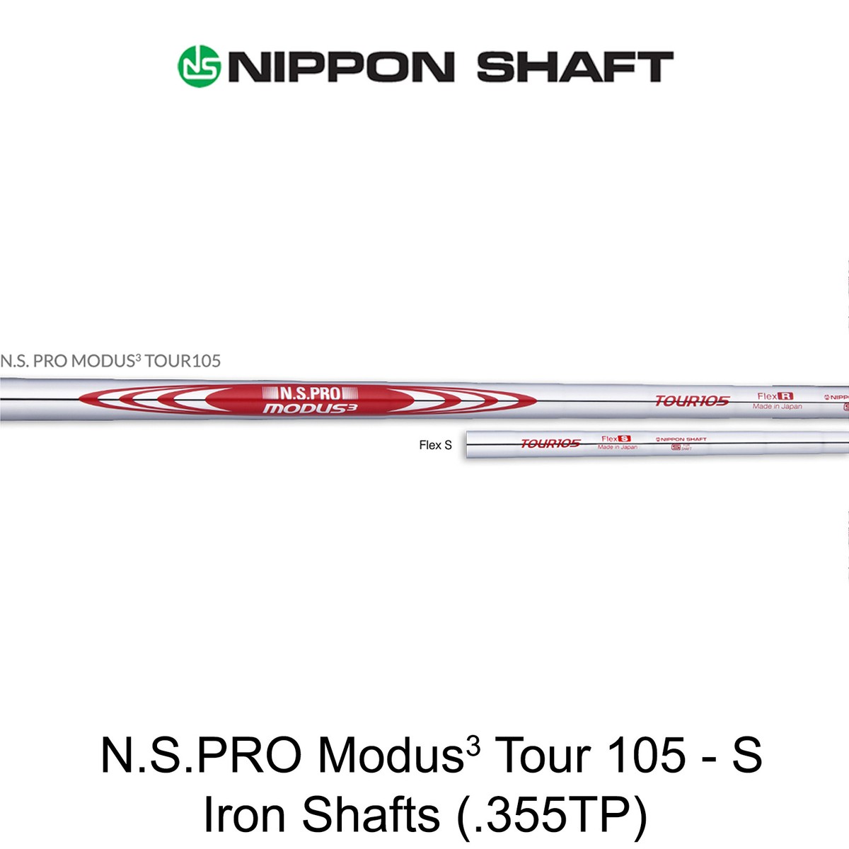 Nippon NS Pro Modus 3 Tour 105 - S flex Steel Iron Shafts (.355TP