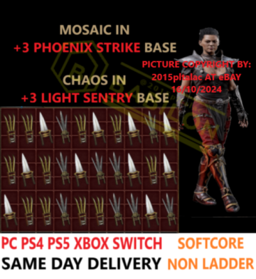 ✓PC PS4 PS5 XBOX SWITCH✓MOSAIC AND CHOAS CLAWS NL DIABLO 2