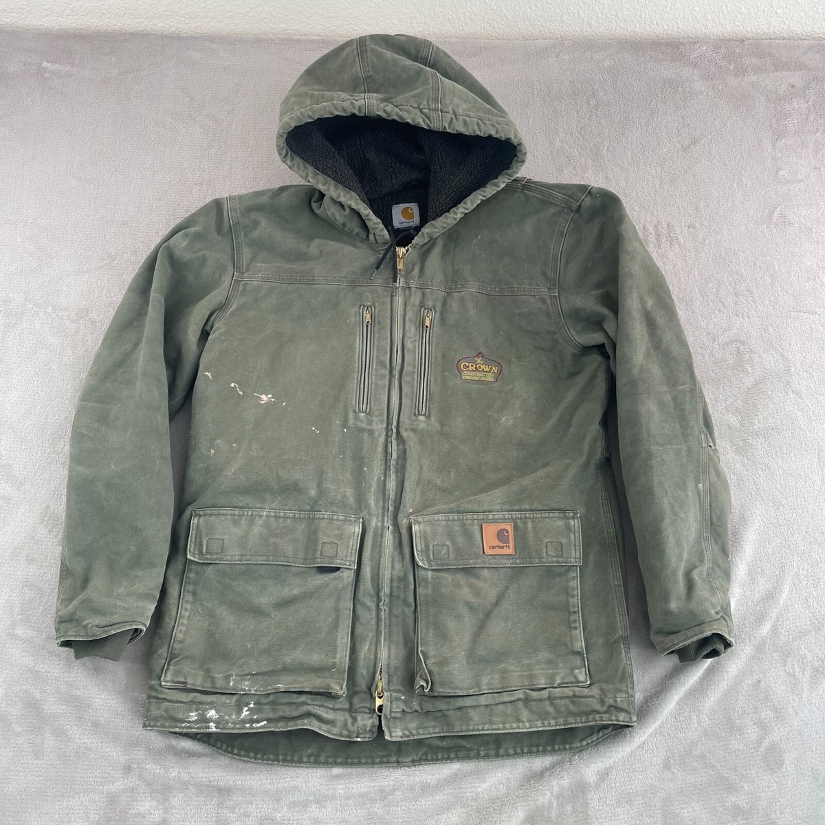 Carhartt C95 ARG Jackson Coat Jacket Men Medium Green Sherpa Lined