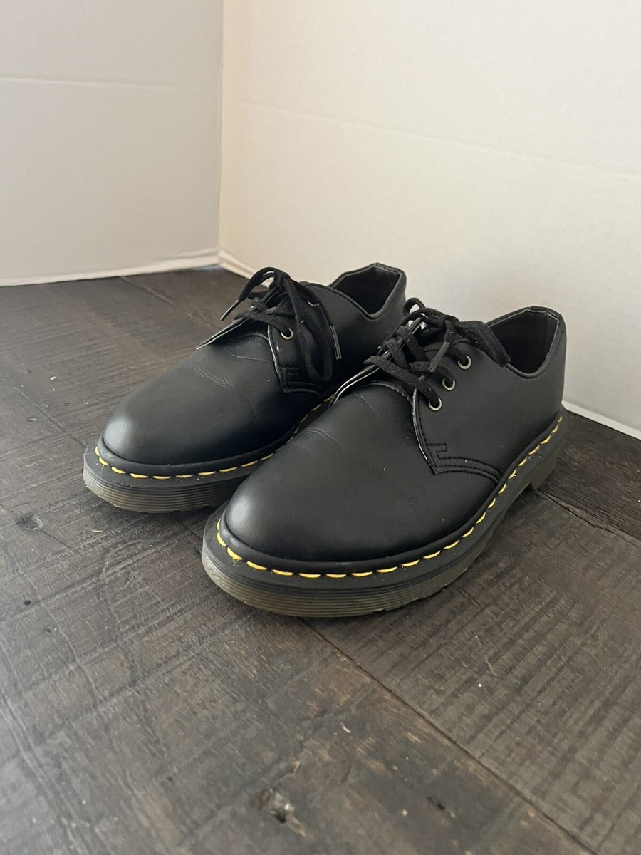 Dr. Martens 14046 Black Vegan Leather Lace Up 3-Eye Oxfords Men 4