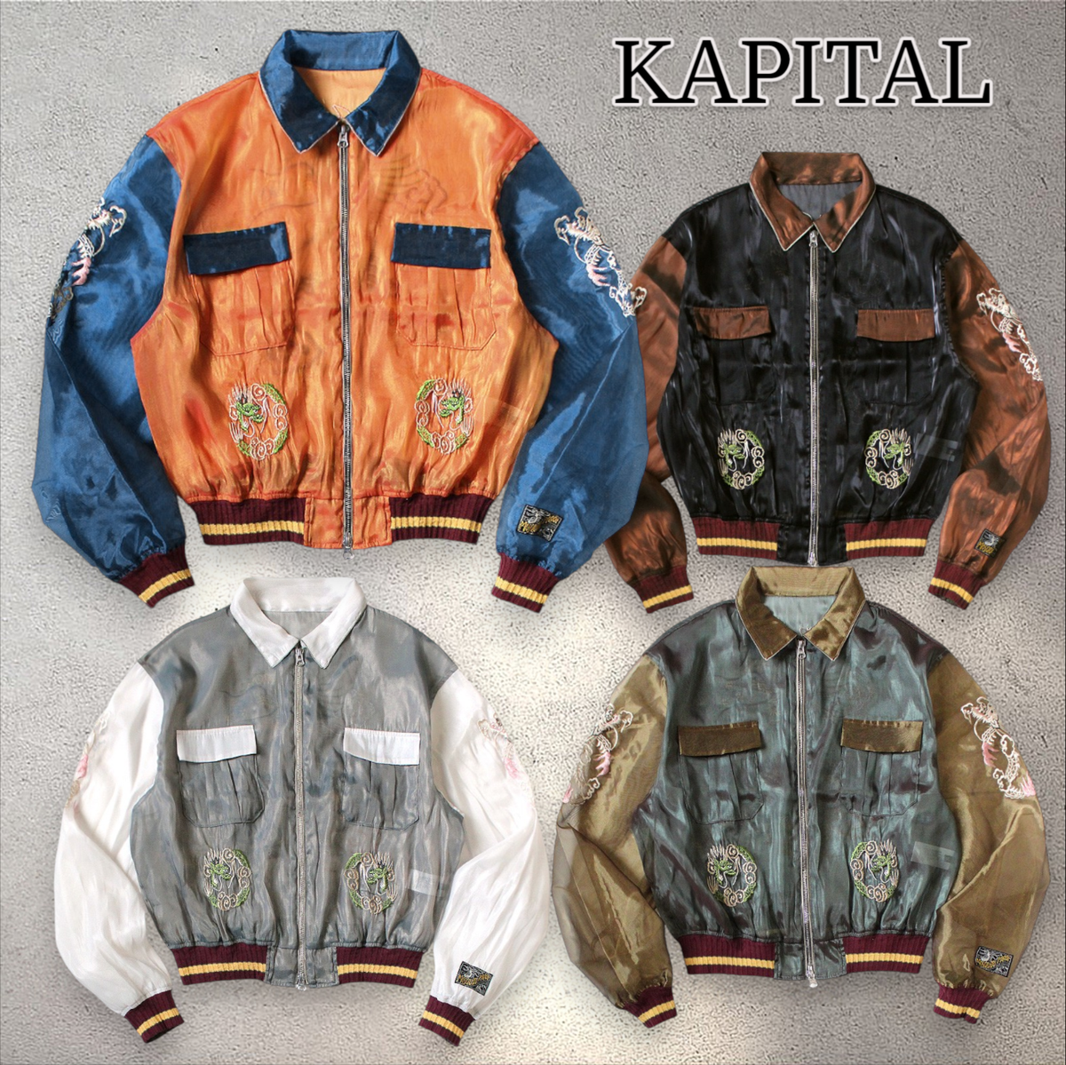 KAPITAL Sheer Pearl Mosquito Guard 2TONE Vietnam Jacket K2504LJ183