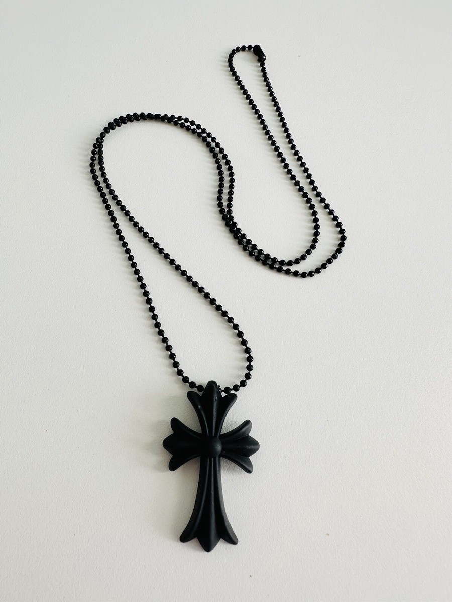 Chrome Hearts Tokyo 20th Anniversary Black Cross Rubber Necklace
