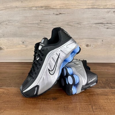 Nike Shox R4 Mens Size 10.5 Metallic Silver Black Psychic Blue