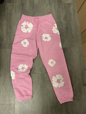 Denim Tears The Cotton Wreath Hooded Sweatpants pink Size XL