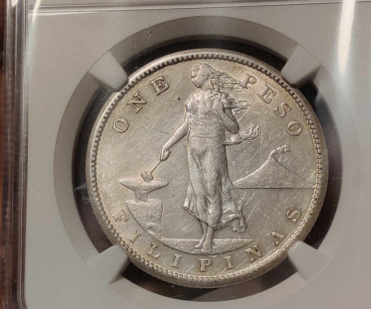 1907-S 年 アメリカ領フィリピン女性立像 火山 乙女 PCGS鑑定 1907-S年