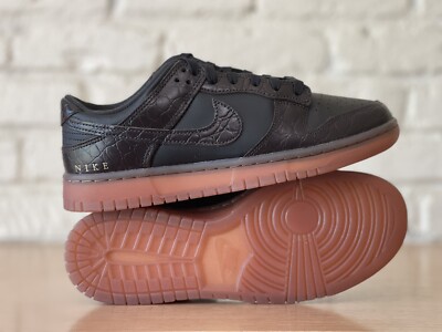 Nike Dunk Low SE Velvet Brown Chocolate Croc DV1024-010 Mens Size