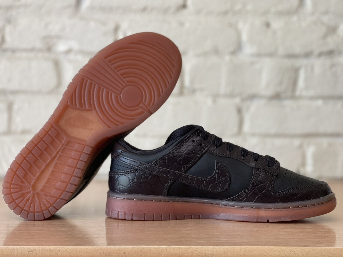 Nike Dunk Low SE Velvet Brown Chocolate Croc DV1024-010 Mens Size