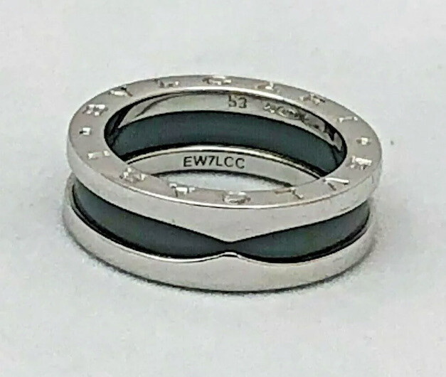 BVLGARI/BULGARI SAVE THE CHILDREN 925 SILVER & BLACK CERAMIC BAND