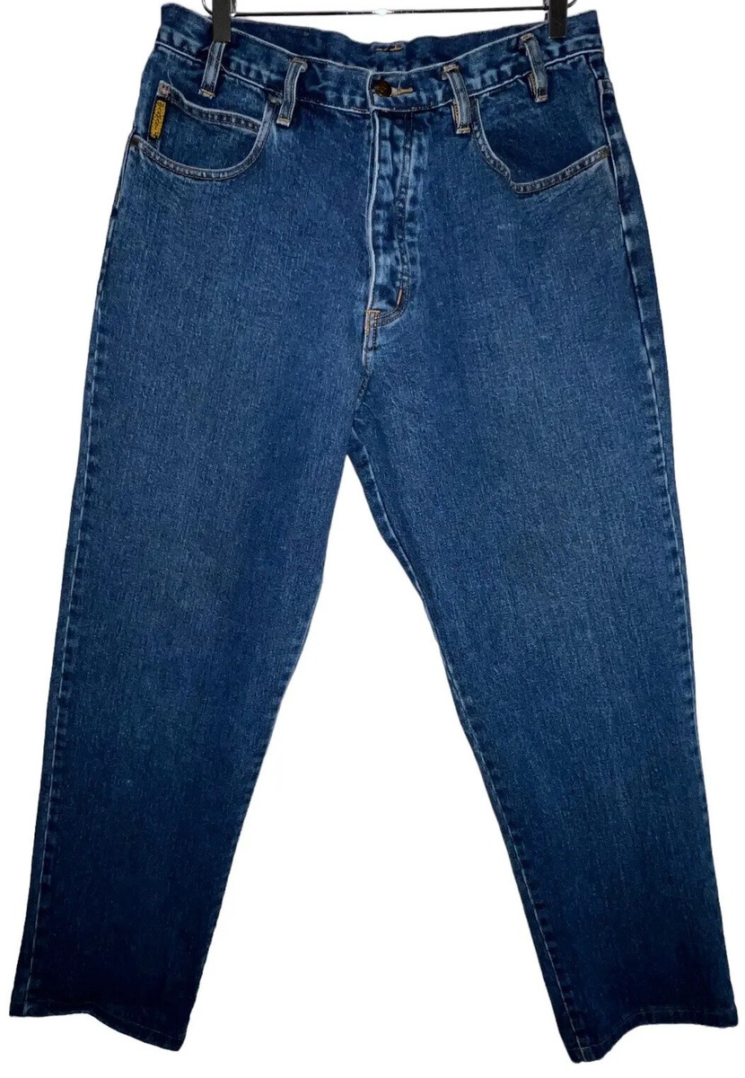 VINTAGE Giorgio Armani 32x28 Blue Jeans Button Fly Retro Heavy