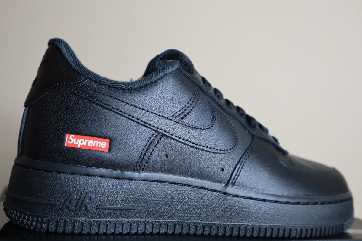 Size 8 - Nike Air Force 1 Low x Supreme Box Logo - Black