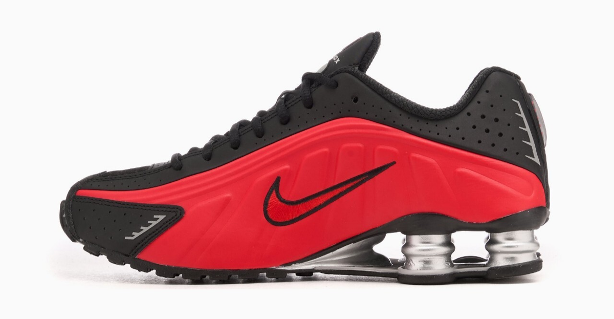 Nike Shox R4 University Red Black Metallic Silver HQ1988-600 Men's