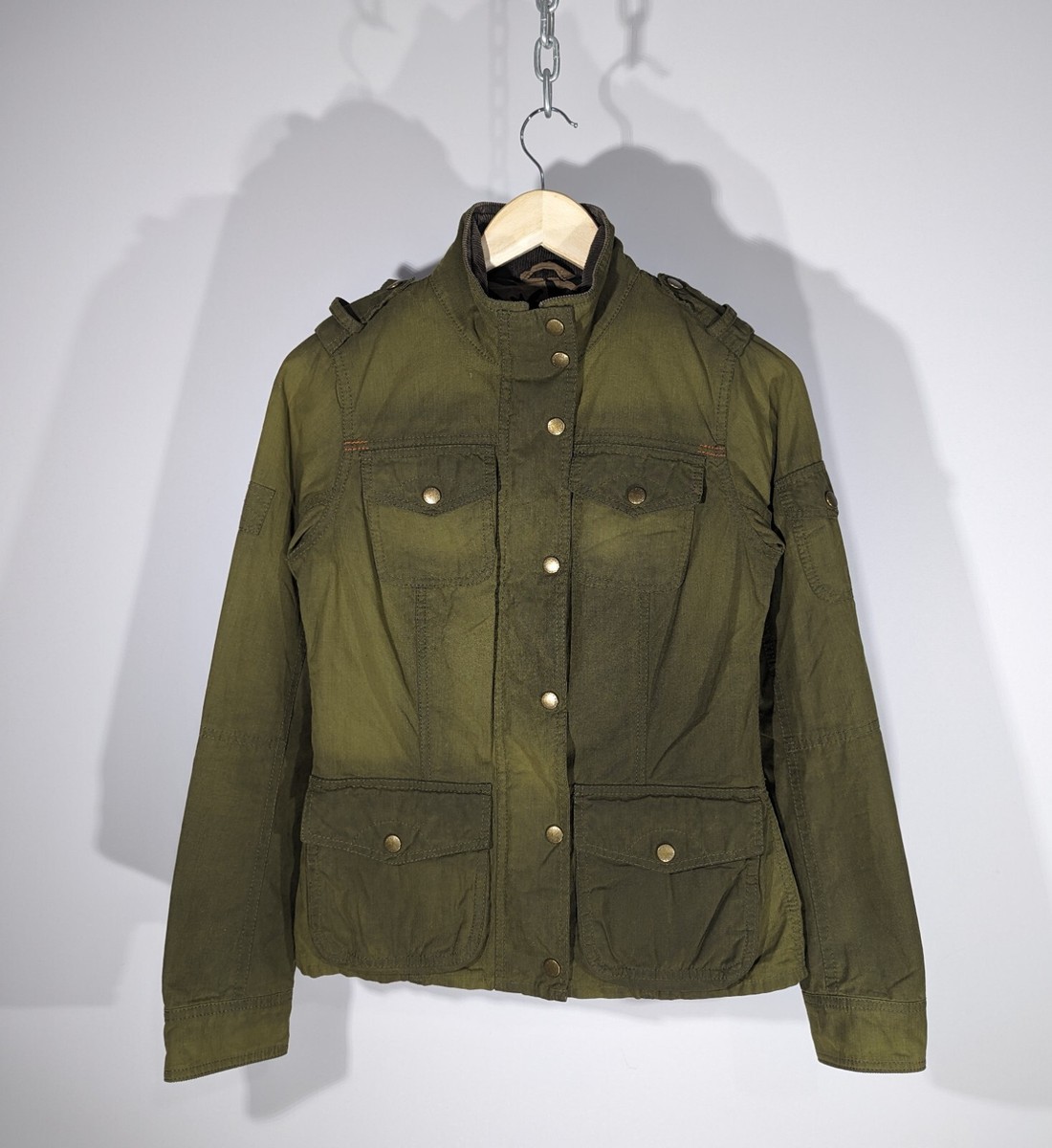 Barbour Churchill Wax Jacket Olive Green Women's England Style