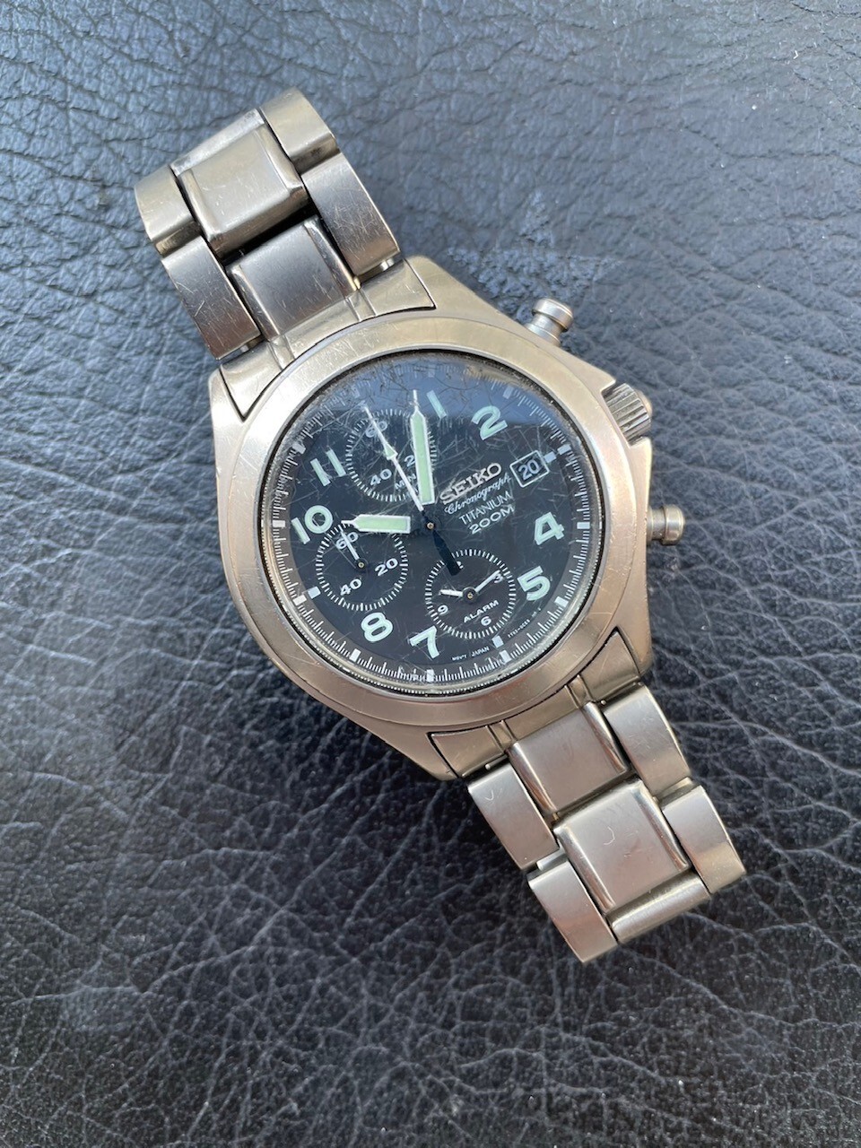 SEIKO chronograph titanium 200M rare military style 7T62-0BZ0