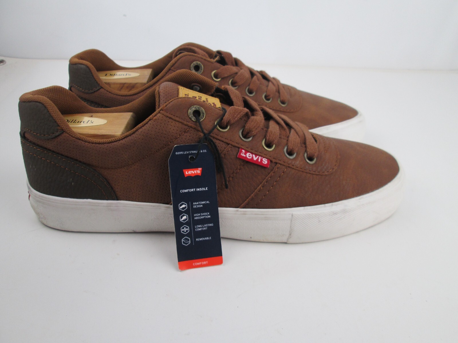LEVIS Casual Athletic Sneaker Men Shoes Brown White Size 9 New