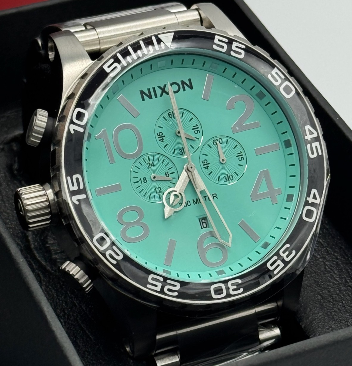 NIXON 51-30 Chrono - Silver/Turquoise Chronograph Men's Watch