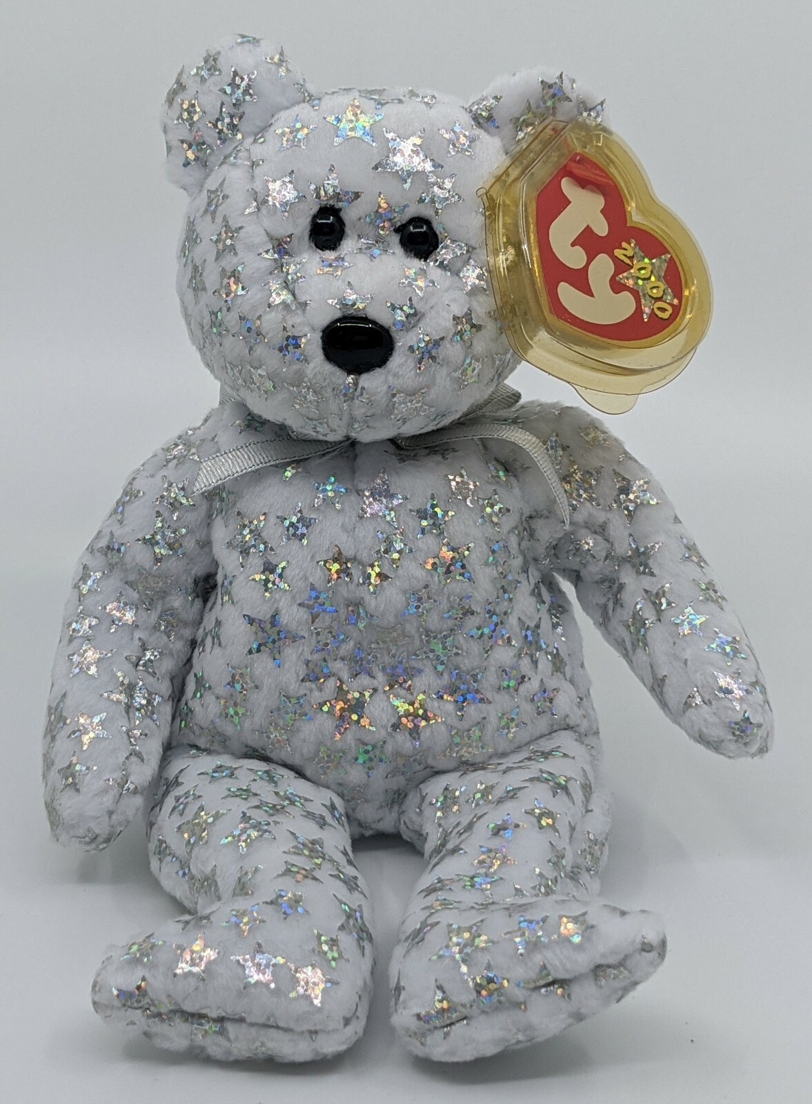 Ty “The Beginning” Beanie Baby Bear with Silver Stars - Style