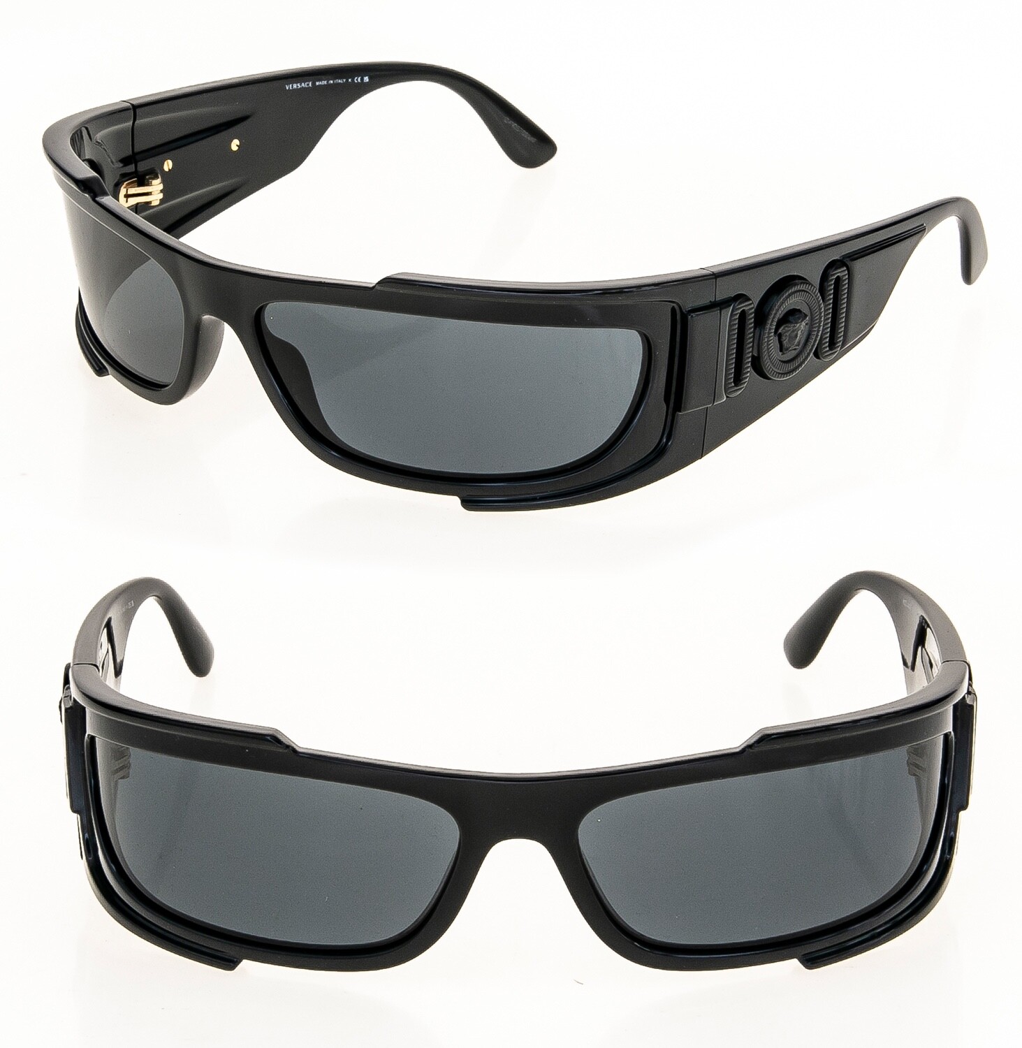 VERSACE MEDUSA BIGGIE Shield 4446 Black Narrow Wrap VE4446 Unisex