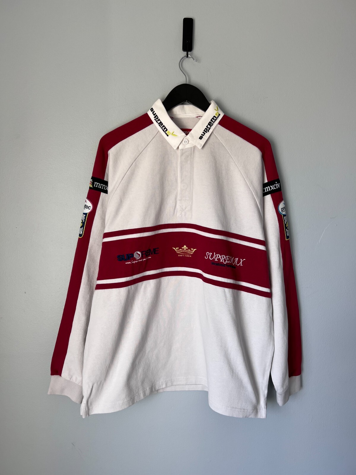 Supreme Chest Stripe Rugby - Size Large - Stone - NEW | eBay