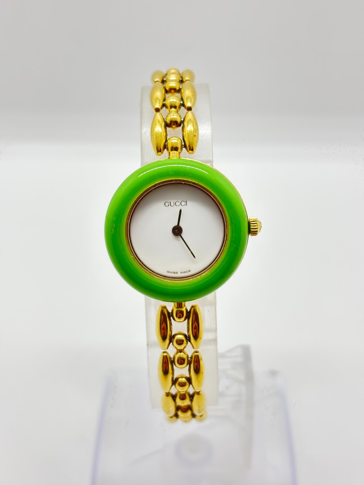 Exc+5] GUCCI 11/12.2 Change Bezel Watch Green Dial Quartz Used