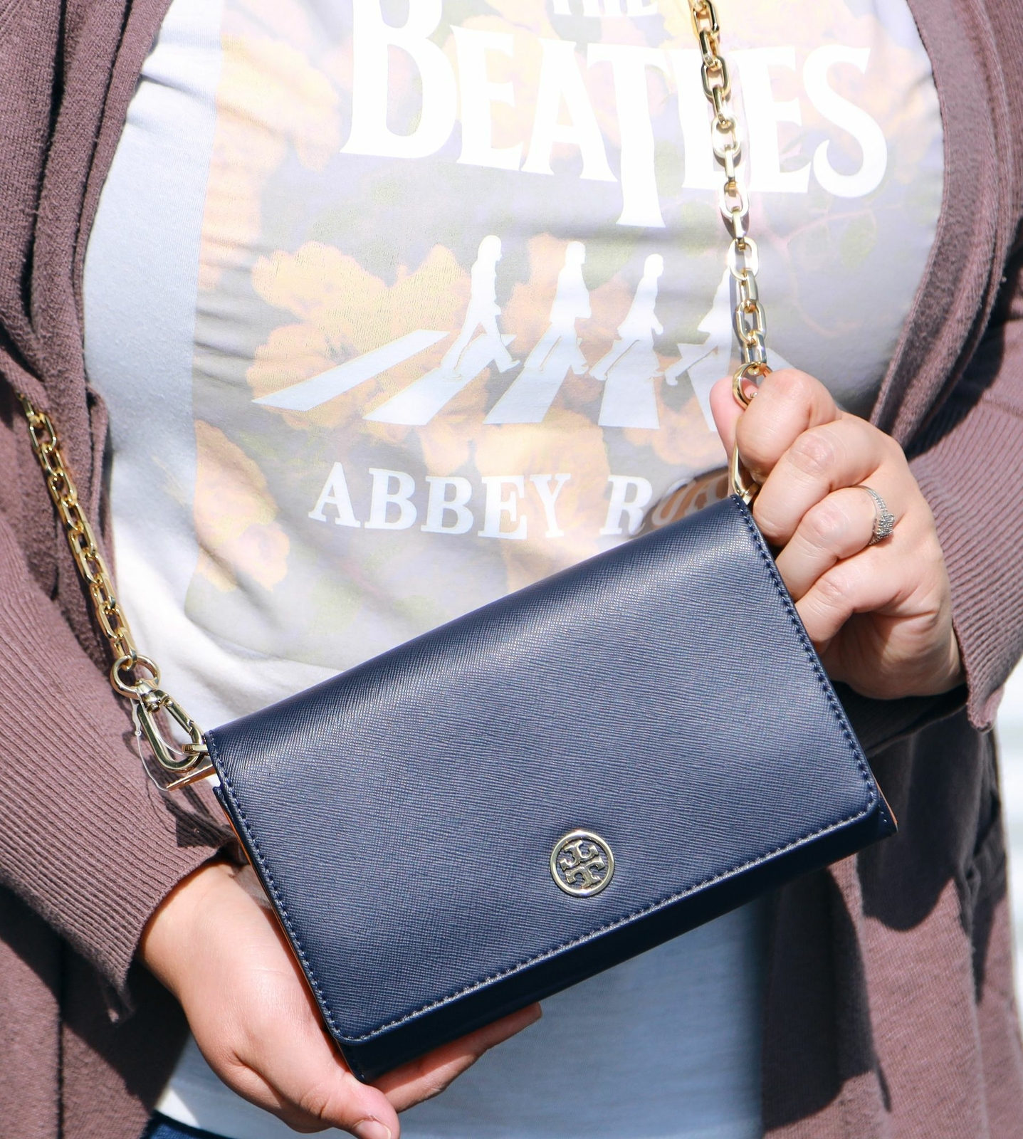 NWT Tory Burch Robinson Chain Wallet Tory Navy | eBay
