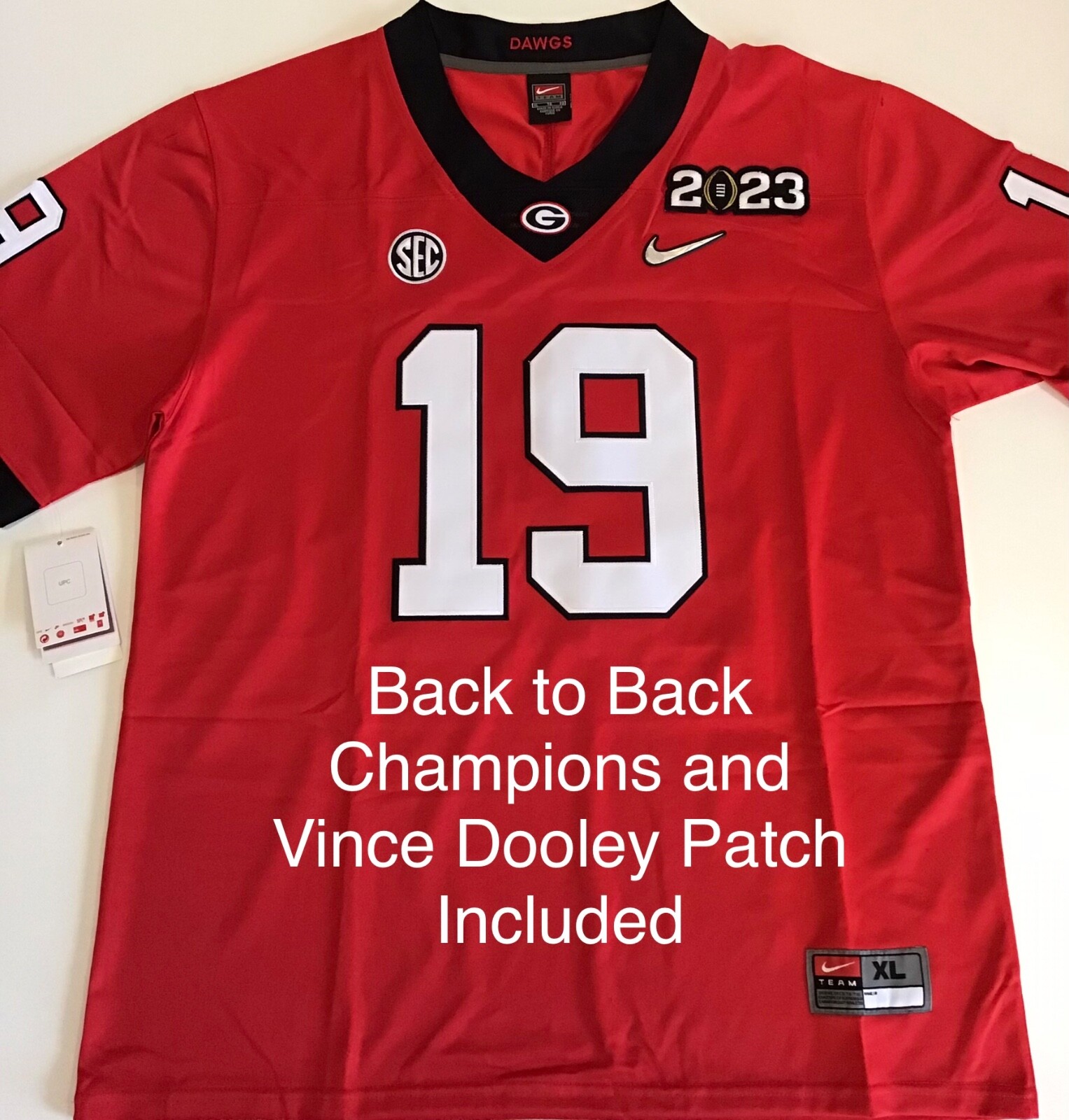 Brock Bowers #19 Georgia Football Red Jersey, All Stitched. 2023