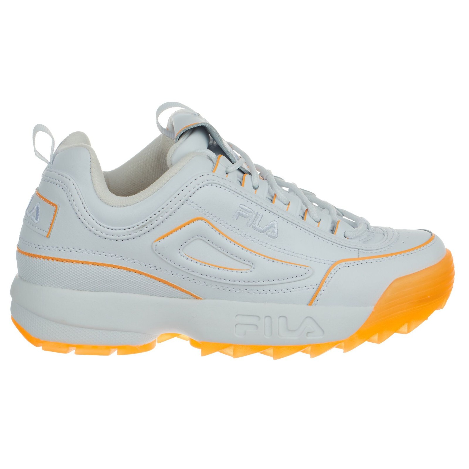Fila Women's Disruptor II Ice White Orange Pop Ankle-High Leather